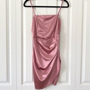 Emerald Sundae Pink Satin Mini Dress